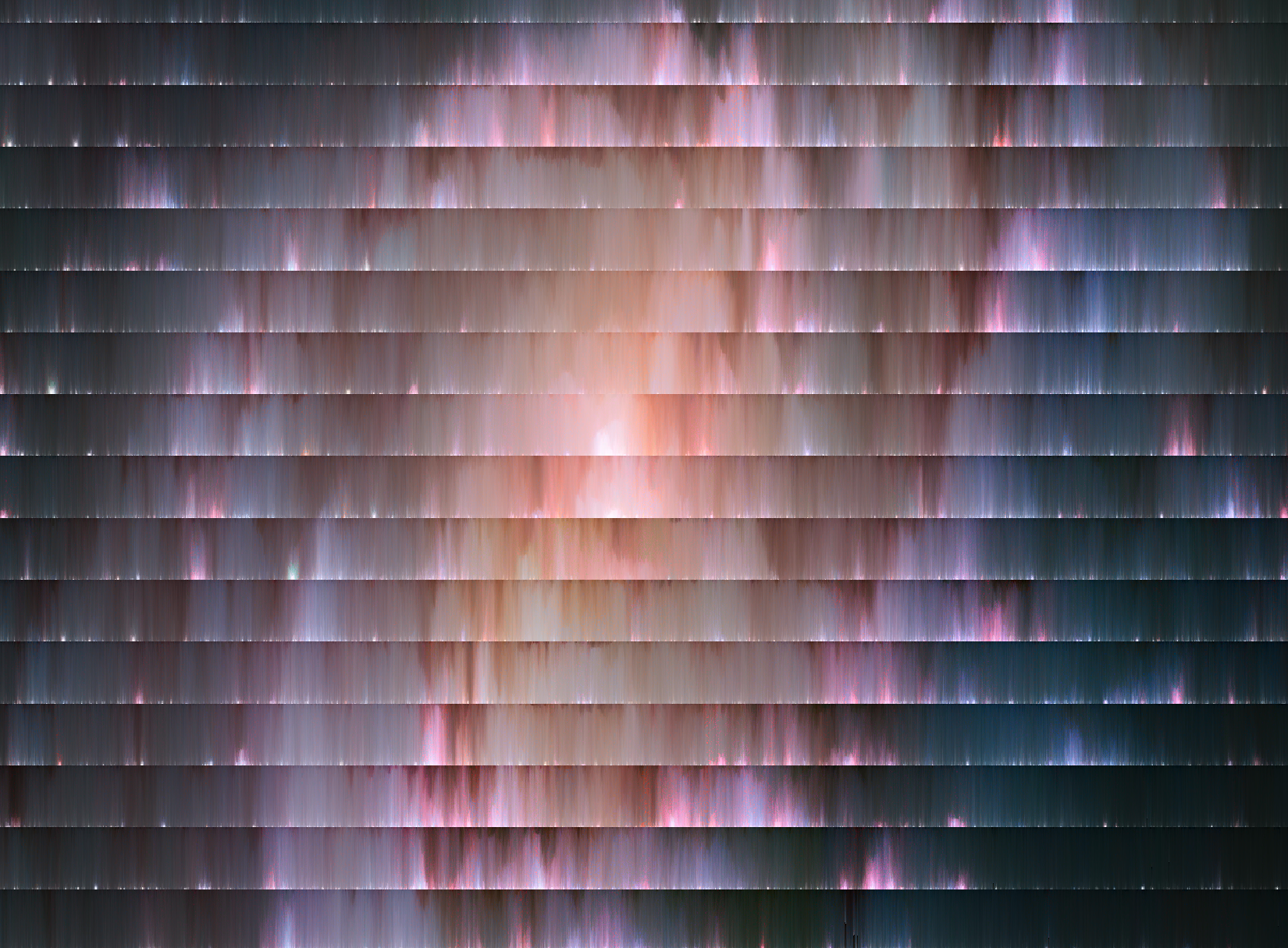 Image of a partially sorted galaxy image with visible bands across the image