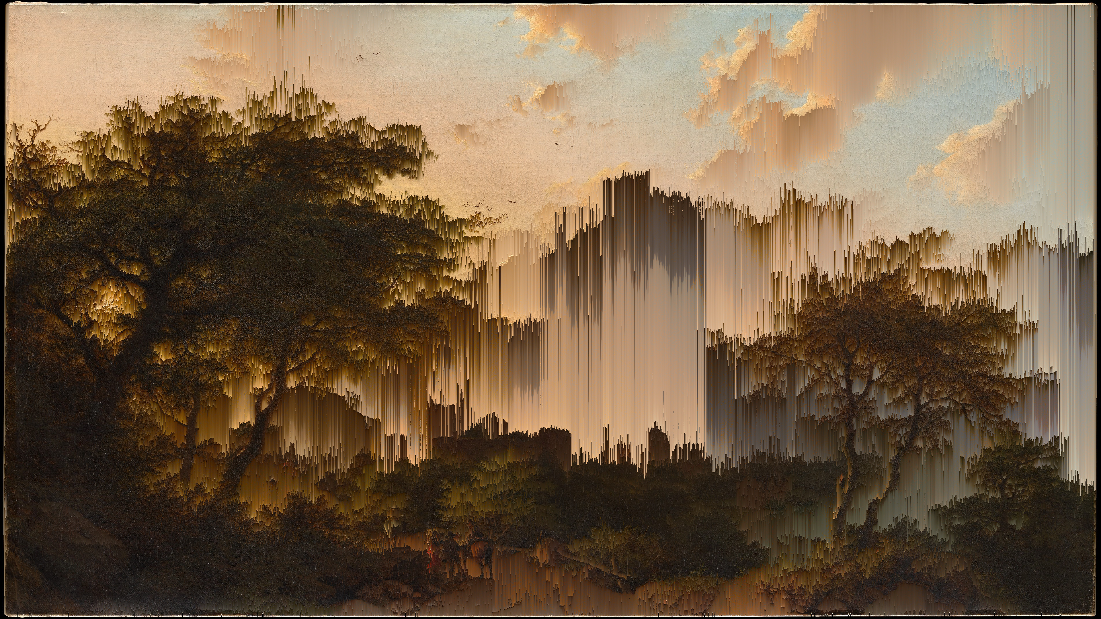 Sunset on the Rhine, Barend Cornelis Koekkoek (Dutch, Middelburg 1803–1862 Cleve), Oil on canvas